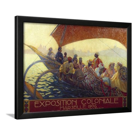 Poster for the National Colonial Exhibition in Marseille by David Dellepiane Framed Print Wall Art