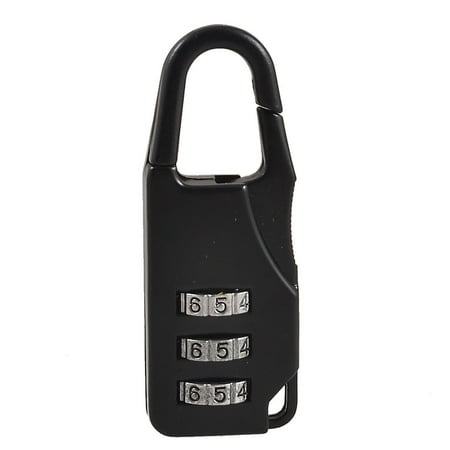 Metal 3 Digits Jewelry Necklace Box Padlock 4 Pack Combination Password Padlock Black