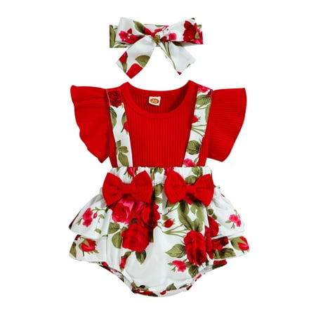 Suanret Infant Girls Streetwear Set Fake Two Piece Suspender Bowknot Patchwork Donut Flower Printed Ruffle Triangle Romper with Headband Red 12-18 Months
Suanret Infant Girls Streetwear Set Fake Two Piece Suspender Bowknot Patchwork Donut Flower Printed Ruffle Triangle Romper with Headband Red 12-18 Months