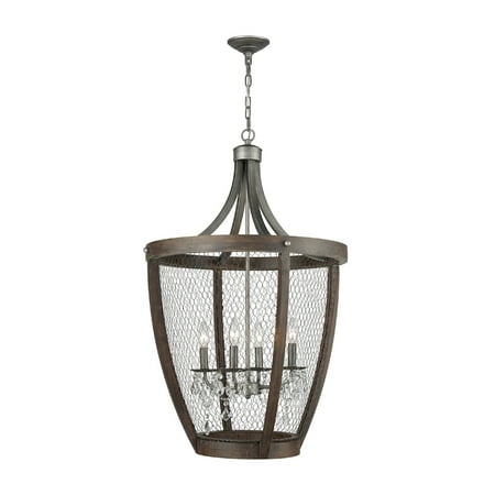 36 Brown 4-Light Renaissance Invention Chandelier in Aged Wood and Wire - Long
36 Brown 4-Light Renaissance Invention Chandelier in Aged Wood and Wire - Long
