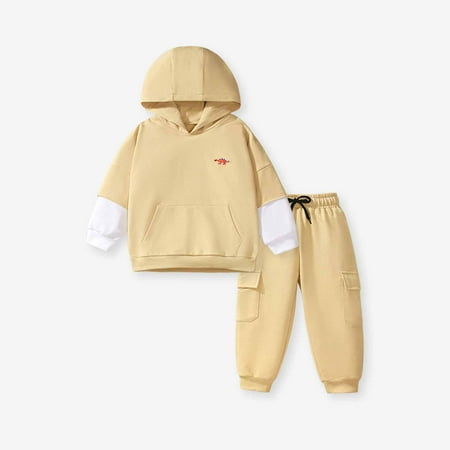 Girls Boys Clothes Outfits 2pcs Autumn Clothes Sets Casual Long Solid Color Sleeve Tops Long Sleeve Hooded Set Khaki 6 Years
Girls Boys Clothes Outfits 2pcs Autumn Clothes Sets Casual Long Solid Color Sleeve Tops Long Sleeve Hooded Set Khaki 6 Years