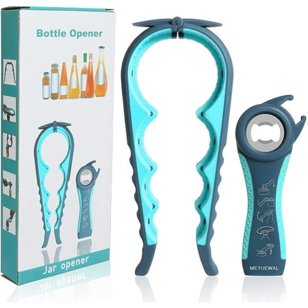 Jar Opener 5 in 1 Multi Function Can Opener Bottle Opener Kit with Silicone Handle Easy to Use for Children Elderly and Arthritis Sufferers (New blue)
Jar Opener 5 in 1 Multi Function Can Opener Bottle Opener Kit with Silicone Handle Easy to Use for Children Elderly and Arthritis Sufferers (New blue)