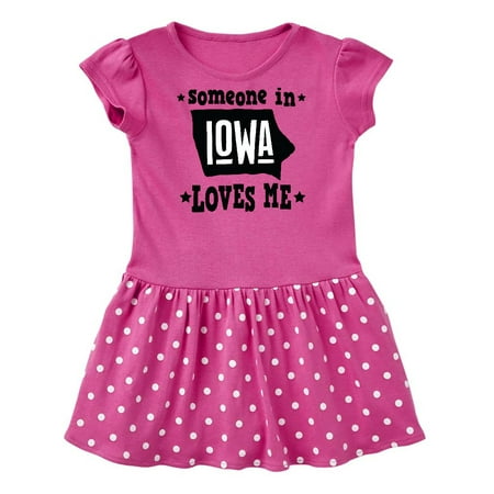 Inktastic Someone in Iowa Loves Me Souvenir Gift Baby Girl Dress