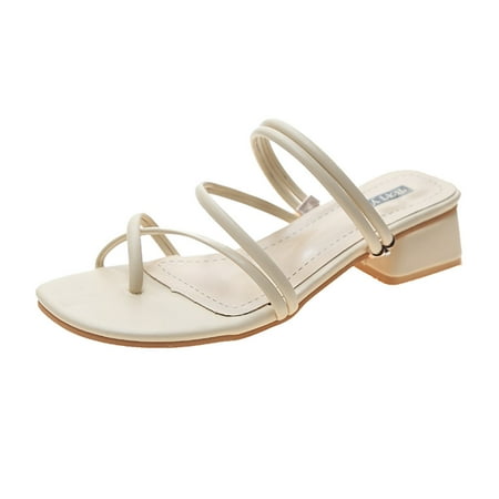 iOPQO Women s sandals Fashion Womens High Heels Breathable Slip-On Shoes Casual Toe Knob Sandals Shoes Solid Color Thick Beige 41
iOPQO Women s sandals Fashion Womens High Heels Breathable Slip-On Shoes Casual Toe Knob Sandals Shoes Solid Color Thick Beige 41