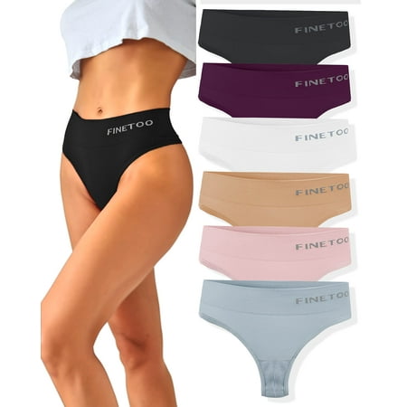 FINETOO 6 Pack High Waisted Thongs for Women Nylon Spandex Panties Breathable Soft Stretchy Underwear High Rise S-XL (L)
FINETOO 6 Pack High Waisted Thongs for Women Nylon Spandex Panties Breathable Soft Stretchy Underwear High Rise S-XL (L)