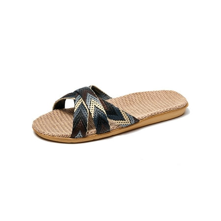 UKAP Women Men Flat Sandals Summer Slide Sandal Beach Slides Comfort Linen Shoes Unisex Open Toe Non-slip Black A 8.5-9
UKAP Women Men Flat Sandals Summer Slide Sandal Beach Slides Comfort Linen Shoes Unisex Open Toe Non-slip Black A 8.5-9