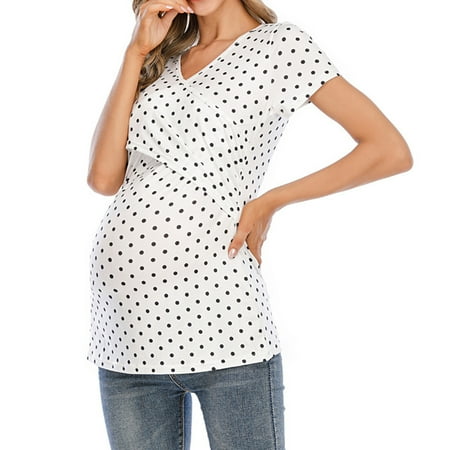 FRSASU Women Plus Size Clearance Summer Round V-Neck Short Sleeve Wave Point Maternity Large Size T-Shirt Top
FRSASU Women Plus Size Clearance Summer Round V-Neck Short Sleeve Wave Point Maternity Large Size T-Shirt Top