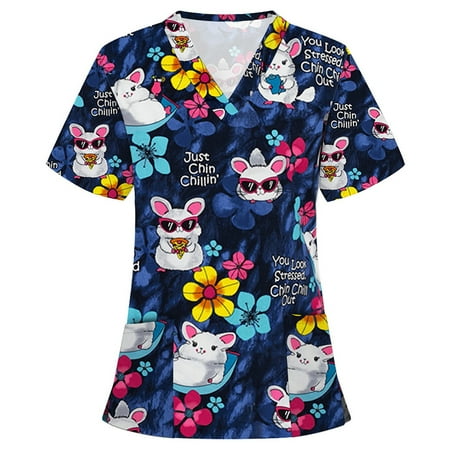 Frostluinai Savings Clearance plus size tops for women Women Scrubs Top Women s Working Uniform Nursing Uniform With Two Pockets Short Sleeve V-neck Animal Printed Blouse
Frostluinai Savings Clearance plus size tops for women Women Scrubs Top Women s Working Uniform Nursing Uniform With Two Pockets Short Sleeve V-neck Animal Printed Blouse