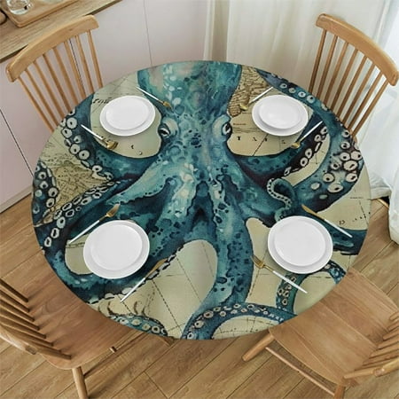 Orinice Octopus Sea Life Round Table Cover Stain Resistant Washable Indoor Outdoor Tablecloth Kitchen Dining Wedding Parties Waterproof 100% Polyester Fiber 46-50
Orinice Octopus Sea Life Round Table Cover Stain Resistant Washable Indoor Outdoor Tablecloth Kitchen Dining Wedding Parties Waterproof 100% Polyester Fiber 46-50