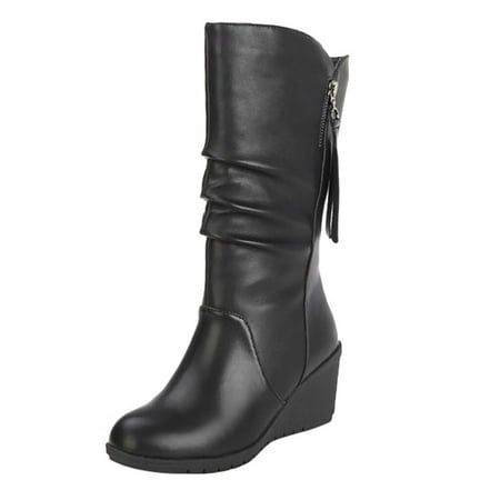bvgfsahne Fashion Pure Color Round Toe Slip-Up Boots Wedge Heels Vintage Women Boots
bvgfsahne Fashion Pure Color Round Toe Slip-Up Boots Wedge Heels Vintage Women Boots