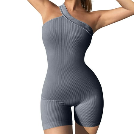Shapewear Bodysuit For Women Tummy Control Yoga 1 Shoulder Shoulder Strap Training Rib Sleeveless Solid Color Sports Jumpsuits For Women Casual Summer Grey L
Shapewear Bodysuit For Women Tummy Control Yoga 1 Shoulder Shoulder Strap Training Rib Sleeveless Solid Color Sports Jumpsuits For Women Casual Summer Grey L