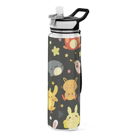 Cartoon Cute Animals Stars Transparent Sports Water Bottle with Straw BPA Free Tritan 32oz for Kids Adults Capming Sports Gym School
Cartoon Cute Animals Stars Transparent Sports Water Bottle with Straw BPA Free Tritan 32oz for Kids Adults Capming Sports Gym School