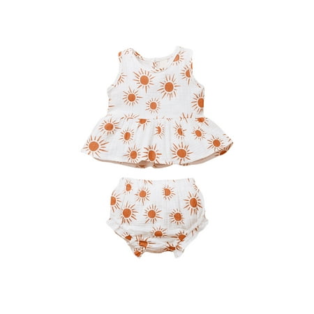 Canrulo Newborn Baby Girls Clothes Summer Outfit Sleeveless Daisy Sun Printed Vest Tops Shorts 2pcs Sets Yellow 3-6 Months
Canrulo Newborn Baby Girls Clothes Summer Outfit Sleeveless Daisy Sun Printed Vest Tops Shorts 2pcs Sets Yellow 3-6 Months