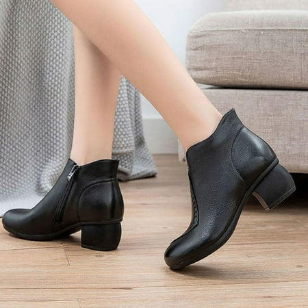 XDDST Womens Boots Ankle-High Medium Heel Women s Retro Fashion Round Toe Thick Heel Short Boots Black
XDDST Womens Boots Ankle-High Medium Heel Women s Retro Fashion Round Toe Thick Heel Short Boots Black