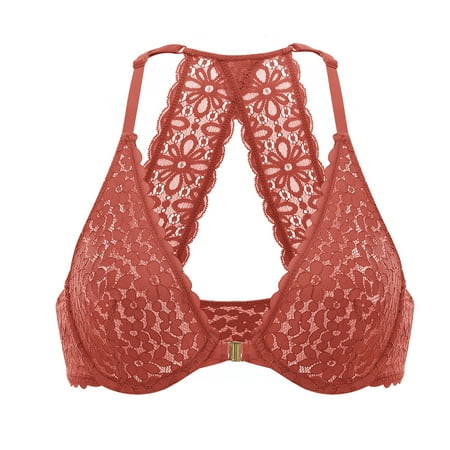 DOBREVA Women s Lace Sexy Bra Racerback Unlined Underwire Front Closure Bralette
DOBREVA Women s Lace Sexy Bra Racerback Unlined Underwire Front Closure Bralette