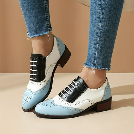 Stylish Women s Lace Up Pumps - Comfortable Round Toe Chunky Heels Hollow Out Design Dressy Contrast Color Breathable Daily Footwear for Work Party and Formal Occasions
Stylish Women s Lace Up Pumps - Comfortable Round Toe Chunky Heels Hollow Out Design Dressy Contrast Color Breathable Daily Footwear for Work Party and Formal Occasions