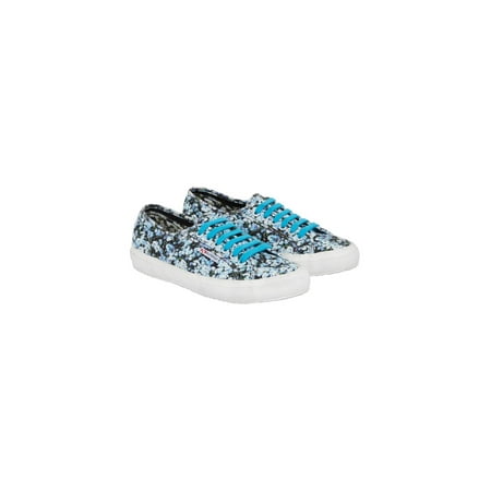 

SUPERGA Womens Blue Floral Design Limited Edition Eyelet Mary Katrantzou Almond Toe Lace-Up Athletic Training Shoes 6.5