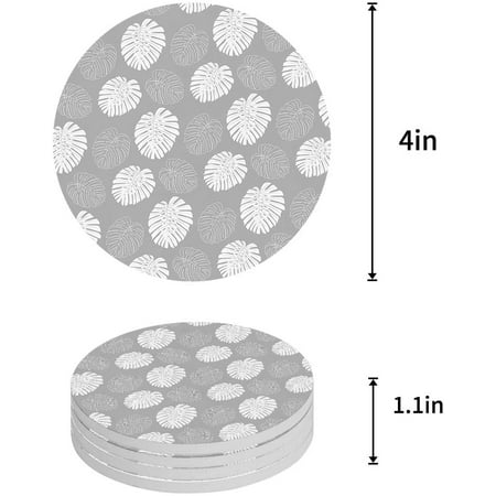 ZHANZZK Tropical Plant Leaves Gray White Set of 6 Round Coaster for Drinks Absorbent Ceramic Stone Coasters Cup Mat with Cork Base for Home Kitchen Room Coffee Table Bar Decor
ZHANZZK Tropical Plant Leaves Gray White Set of 6 Round Coaster for Drinks Absorbent Ceramic Stone Coasters Cup Mat with Cork Base for Home Kitchen Room Coffee Table Bar Decor