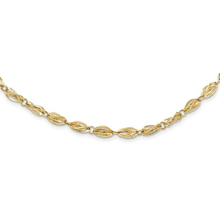 14k Yellow Gold 18in Fancy Link Necklace