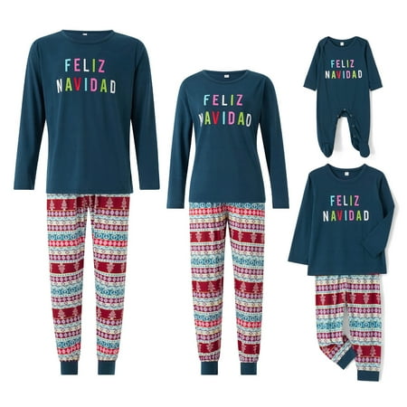 Christmas Family Matching Pajamas Set Long Sleeve Letters Print T-shirt with Tree Print Pants
Christmas Family Matching Pajamas Set Long Sleeve Letters Print T-shirt with Tree Print Pants