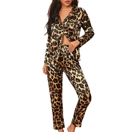 Sanviglor Ladies Sleepwear Lapel Neck Pajamas Sets Leopard Printed Nightwear Front Pocket Lounge Set Home Clothes Yellow XL
Sanviglor Ladies Sleepwear Lapel Neck Pajamas Sets Leopard Printed Nightwear Front Pocket Lounge Set Home Clothes Yellow XL