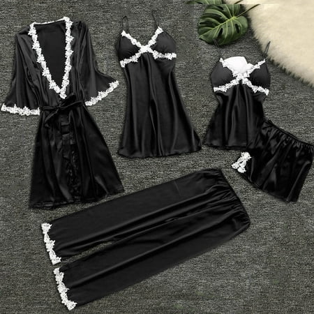 Auroural womens sleepwear set Ladies Fashion Comfortable Solid Color Lace Suspenders Pajamas Dress Woman Nightgown Home Clothes Suit
Auroural womens sleepwear set Ladies Fashion Comfortable Solid Color Lace Suspenders Pajamas Dress Woman Nightgown Home Clothes Suit