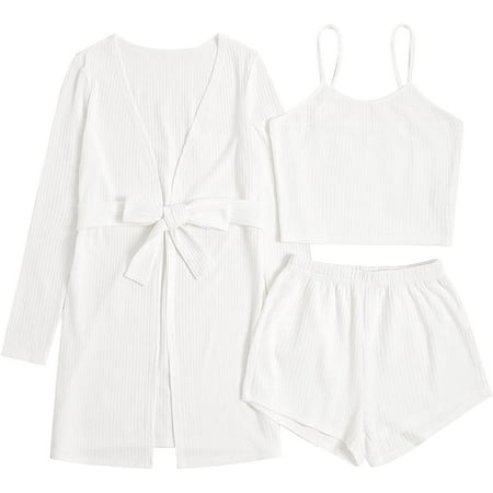 ZWQIANFENGXI Womens Pajama Sets 3 Piece Lounge Set Ribbed Knit Cami Top and Shorts Soft Sleepwear with Robe Cardigan
ZWQIANFENGXI Womens Pajama Sets 3 Piece Lounge Set Ribbed Knit Cami Top and Shorts Soft Sleepwear with Robe Cardigan