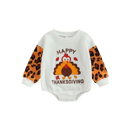 Binwwede Baby Boys Girls Thanksgiving Romper Long Sleeve Crew Neck Letters Turkey Print Bodysuit
Binwwede Baby Boys Girls Thanksgiving Romper Long Sleeve Crew Neck Letters Turkey Print Bodysuit