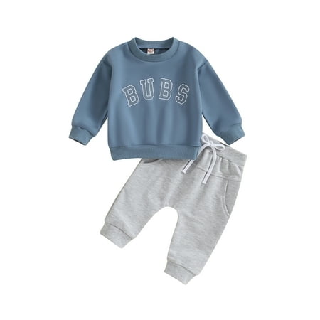 Bagilaanoe 2PCS Toddler Baby Boy Long Pants Set Letter Print Long Sleeve Sweatshirt Tops + Drawstring Sweatpants 6M 12M 18M 24M 3T Kids Casual Sweatsuits
Bagilaanoe 2PCS Toddler Baby Boy Long Pants Set Letter Print Long Sleeve Sweatshirt Tops + Drawstring Sweatpants 6M 12M 18M 24M 3T Kids Casual Sweatsuits