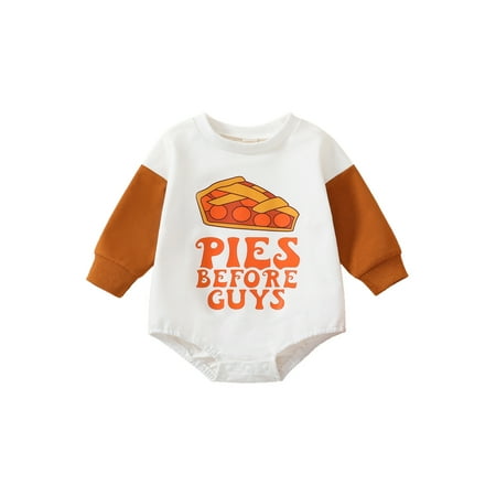 Meihuida Infant Baby Girls Boys Romper Letter Pie Print Round Neck Contrast Color Long Sleeve Jumpsuits Casual Bodysuits
Meihuida Infant Baby Girls Boys Romper Letter Pie Print Round Neck Contrast Color Long Sleeve Jumpsuits Casual Bodysuits