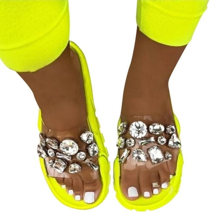 A1 new home gifts for home Fashion Women s Rhinestone Spring And Summer Transparent Flat Sandals And Slippers Pu Yellow
A1 new home gifts for home Fashion Women s Rhinestone Spring And Summer Transparent Flat Sandals And Slippers Pu Yellow