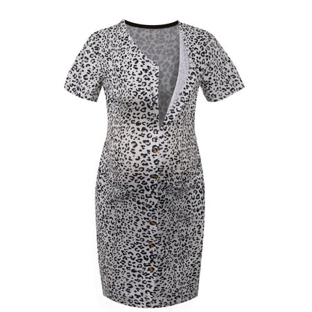 Maternity Breastfeeding Dress Summer Fashion Leopard Print Maternity Dress Casual V-Neck Short Sleeve Maternity Dress
Maternity Breastfeeding Dress Summer Fashion Leopard Print Maternity Dress Casual V-Neck Short Sleeve Maternity Dress