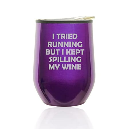 Stemless Wine Tumbler Coffee Travel Mug Glass with Lid I Tried Running But I Kept Spilling My Wine Funny (Royal Purple)
Stemless Wine Tumbler Coffee Travel Mug Glass with Lid I Tried Running But I Kept Spilling My Wine Funny (Royal Purple)