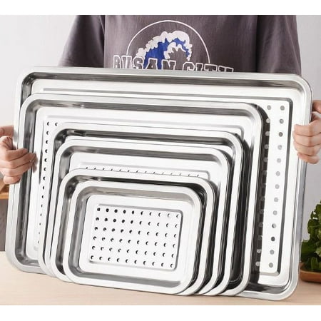 2pcs Outdoor Grill Pans Stainless Steel Grilling Pans with Holes Perforated Food Trays
2pcs Outdoor Grill Pans Stainless Steel Grilling Pans with Holes Perforated Food Trays