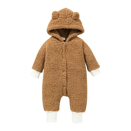 Infant Baby Plush Romper Long Sleeve Bear Ears Fluffy Hooded Jumpsuit For Girls Boys
Infant Baby Plush Romper Long Sleeve Bear Ears Fluffy Hooded Jumpsuit For Girls Boys