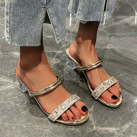 XIAQUJ Women Sandals Fashion New Pattern Rhinestone Decoration Trend Comfortable Transparent Square Heel Versatile Slip on Sandals Sandals for Women Gold 8.5(41)
XIAQUJ Women Sandals Fashion New Pattern Rhinestone Decoration Trend Comfortable Transparent Square Heel Versatile Slip on Sandals Sandals for Women Gold 8.5(41)