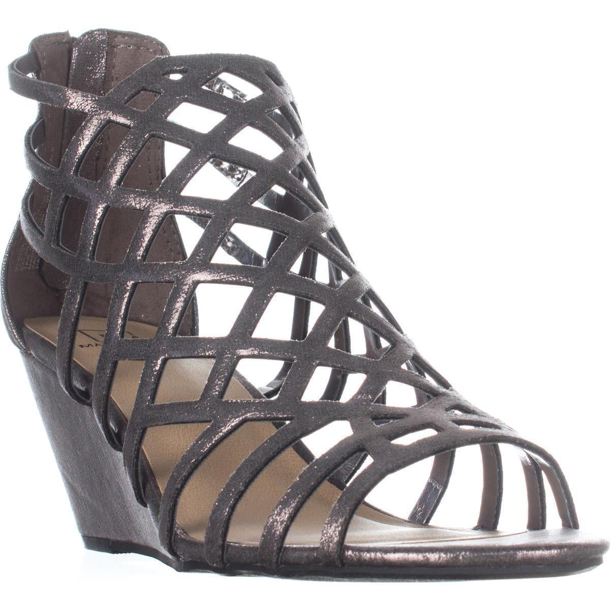 Womens MG35 Henie Caged Wedge Sandals Pewter Walmart