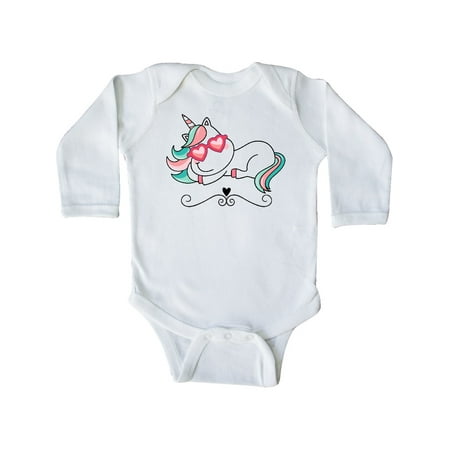 Inktastic Unicorn Cute Girls Gift Baby Girl Long Sleeve Bodysuit