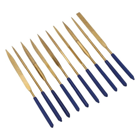 Needle File Set 10Pcs Gold File Long Service Life Blue Handle File Kit For Quenching For Molds
Needle File Set 10Pcs Gold File Long Service Life Blue Handle File Kit For Quenching For Molds