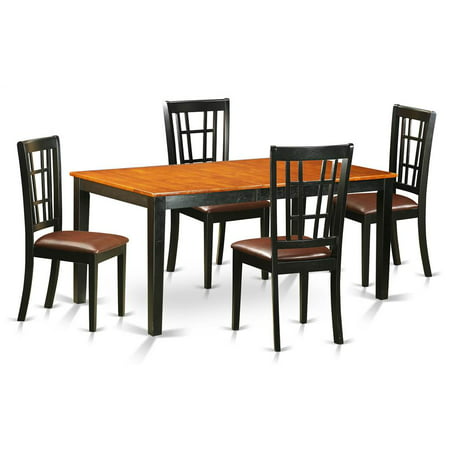 5-Pc Butterfly Leaf Upholstered Dining Table Set