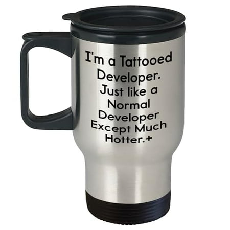 Developer Gifts from Men - I m A Tattooed Developer. Just Like A Normal Developer Except Much Hotter.+ Funny Birthday Travel Mug 14oz Stainless Steel
Developer Gifts from Men - I m A Tattooed Developer. Just Like A Normal Developer Except Much Hotter.+ Funny Birthday Travel Mug 14oz Stainless Steel