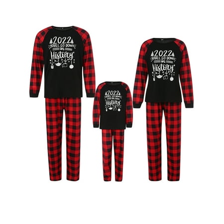 Yinyinxull Christmas Family Matching Pajamas Set Letter Print Long Sleeve Tops Plaid Pants Sleepwear Loungewear
Yinyinxull Christmas Family Matching Pajamas Set Letter Print Long Sleeve Tops Plaid Pants Sleepwear Loungewear