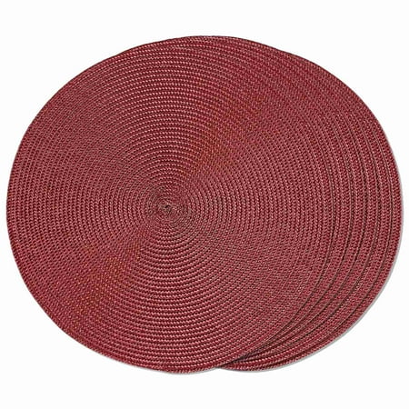 GGTHE Round Braided Placemats Set of 6 Table Mats for Dining Tables Woven Washable Non-Slip Place Mats 15 Inch(Dark Red)
GGTHE Round Braided Placemats Set of 6 Table Mats for Dining Tables Woven Washable Non-Slip Place Mats 15 Inch(Dark Red)
