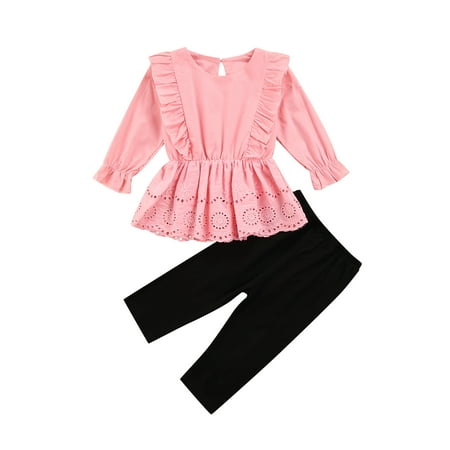 Frobukio Kids Baby Girls Clothes Set Fall Flower Hollow-out Long Sleeve Tunic Tops Dress+Elastic Waist Pants Pink 9-12 Months
Frobukio Kids Baby Girls Clothes Set Fall Flower Hollow-out Long Sleeve Tunic Tops Dress+Elastic Waist Pants Pink 9-12 Months
