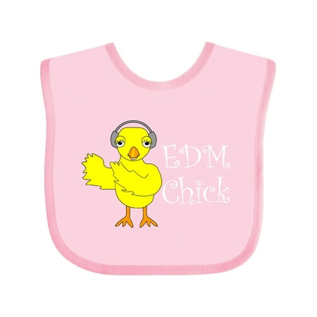 Inktastic EDM Chick White Text Gift Baby Girl Bib