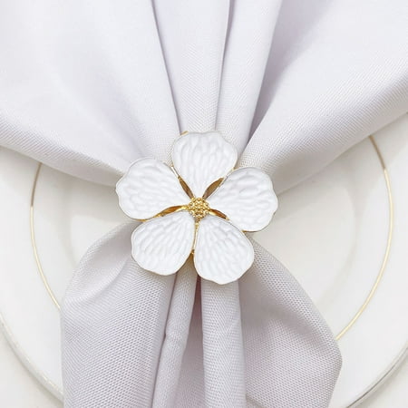 Hexiuwan 6Pcs Napkin Ring Flower Pattern Eye-catching Metal Minimalist Design Serviette Buckle Table Decor
Hexiuwan 6Pcs Napkin Ring Flower Pattern Eye-catching Metal Minimalist Design Serviette Buckle Table Decor