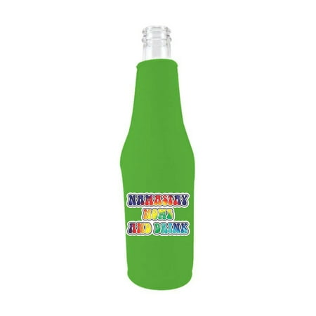 Namastay Home and Drink Beer Bottle Coolie (Bright Green)