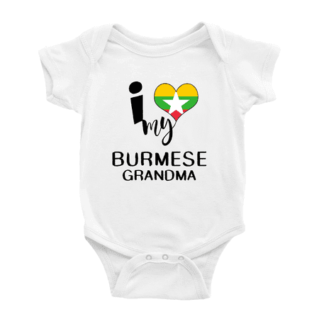 I Heart My Burmese Grandma Myanmar Love Flag Newborn Clothes Outfits (White 6-12 Months)
I Heart My Burmese Grandma Myanmar Love Flag Newborn Clothes Outfits (White 6-12 Months)