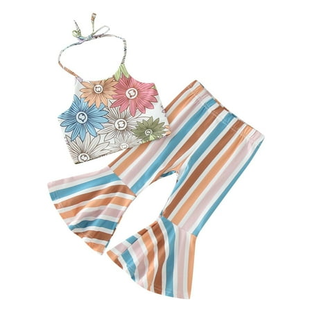 Toddler Suit Summer Sleeveless Flower Printed Vest Tops Striped Flared Pants 2pcs Sets Outfits Infant Baby Fashion Dailywear Child Clothing
Toddler Suit Summer Sleeveless Flower Printed Vest Tops Striped Flared Pants 2pcs Sets Outfits Infant Baby Fashion Dailywear Child Clothing