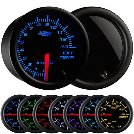 GlowShift Tinted 7 Color Celsius Exhaust Gas Temperature Gauge